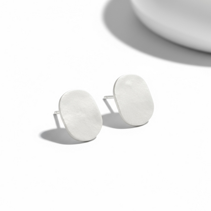 Brushed Oval Studs