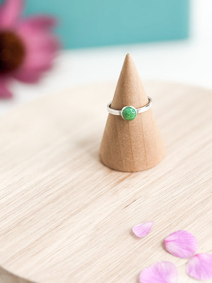 Green Opal Solitaire Ring