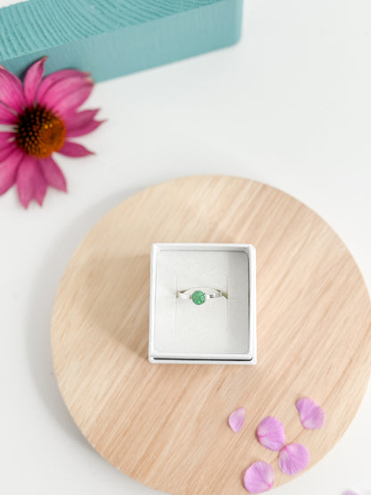 Green Opal Solitaire Ring