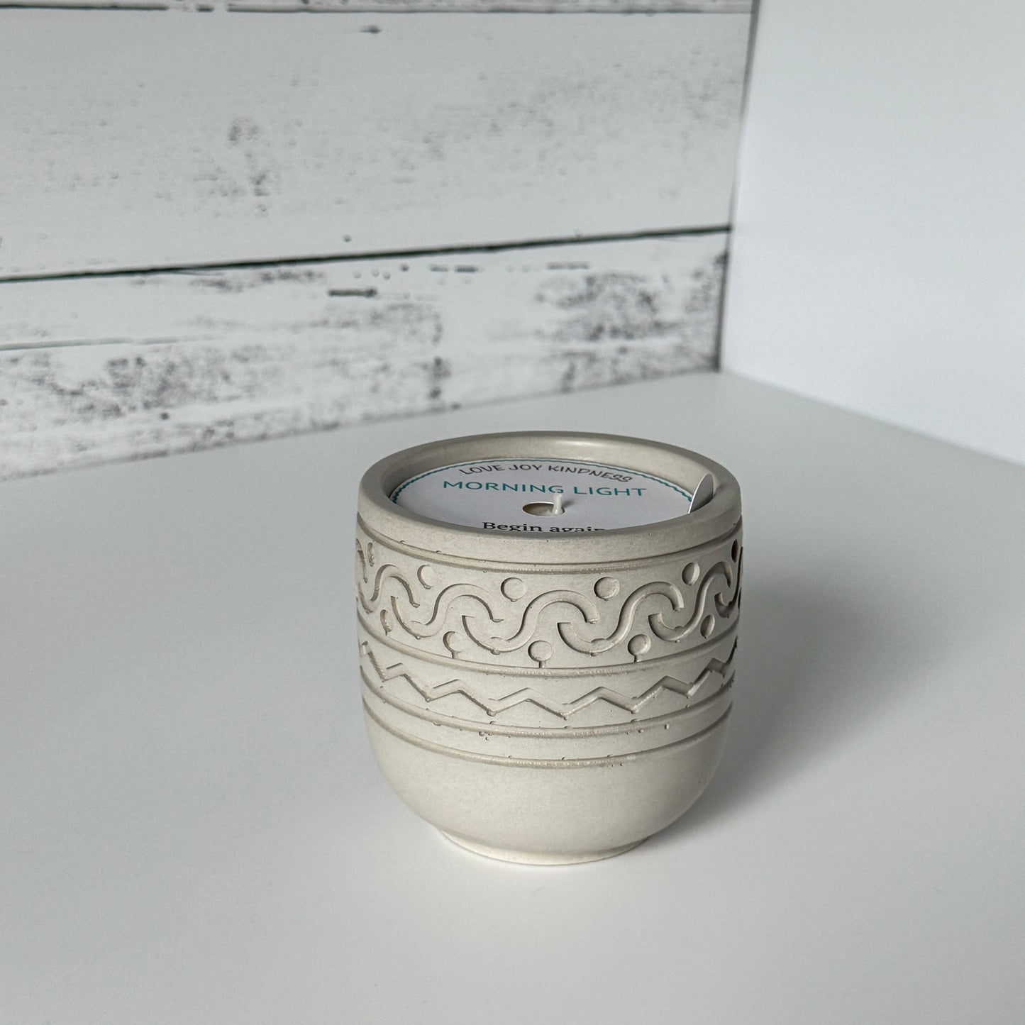 Morning Light Candle in gray concrete jar